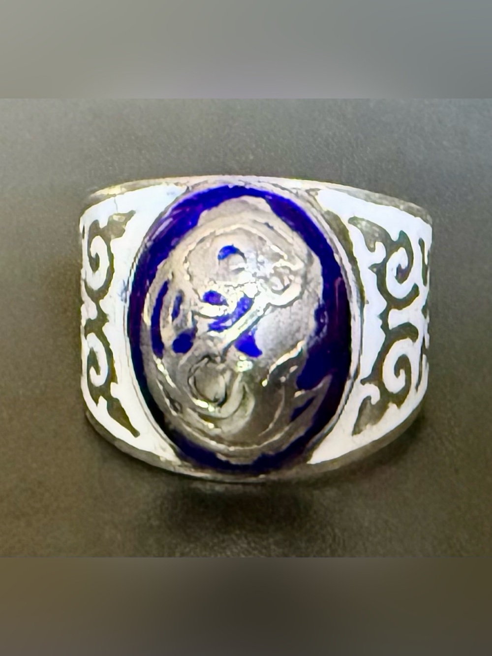 vtg 925 Enamel Domed Ring